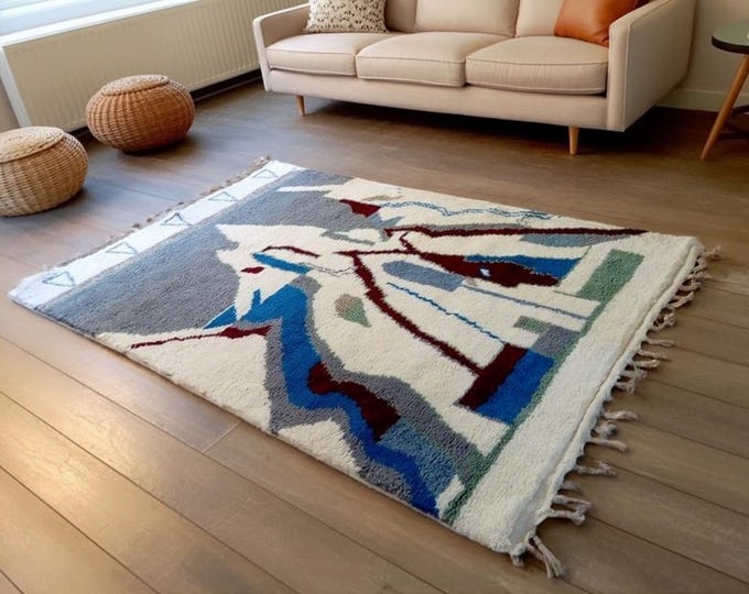 Custom Moroccan Rug – Handwoven Wool Beni Ourain Carpet – Boho Berber Style – Made to Order in Any Size
