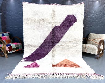 Tapete Beni ourain, tapete marroquino autêntico, tapete berbere, tapete de lã genuína, tapete feito à mão, estilo Beni ourain, tapete de área, Tapis berbere, Teppich