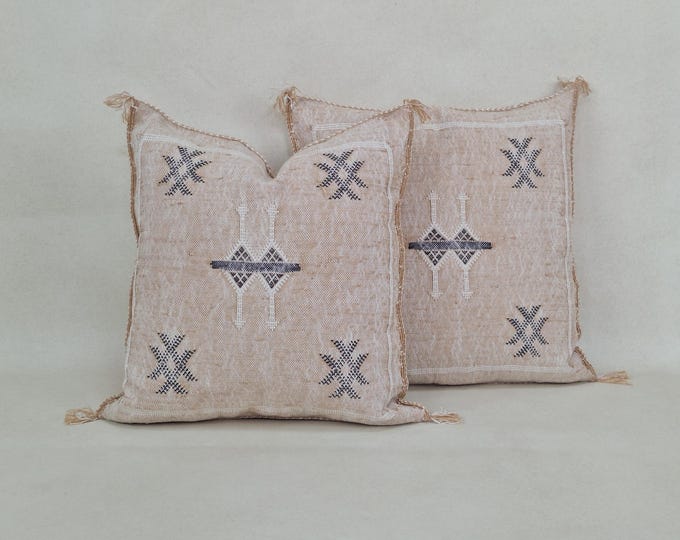 silk pillow, Moroccan Sabra cushion, Berber Sabra cushion,  handmade cactus silk pillow home decor, Pillow Throw, Moroccan Sabra cushion