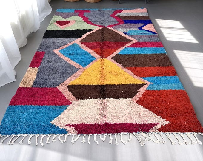 Unique Home Decor, custom rug, tufted rug, rugs for bedroom, Moroccan Rug 6x10 FT, living room rug, wool rug, Living Room Decor.