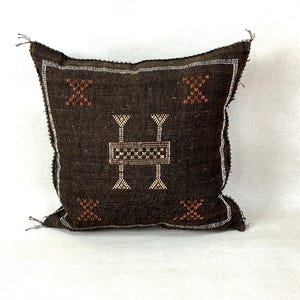Arab Cactus Silk Pillow | Moroccan Handmade Boho Cushion | Decorative Throw Pillow Cover