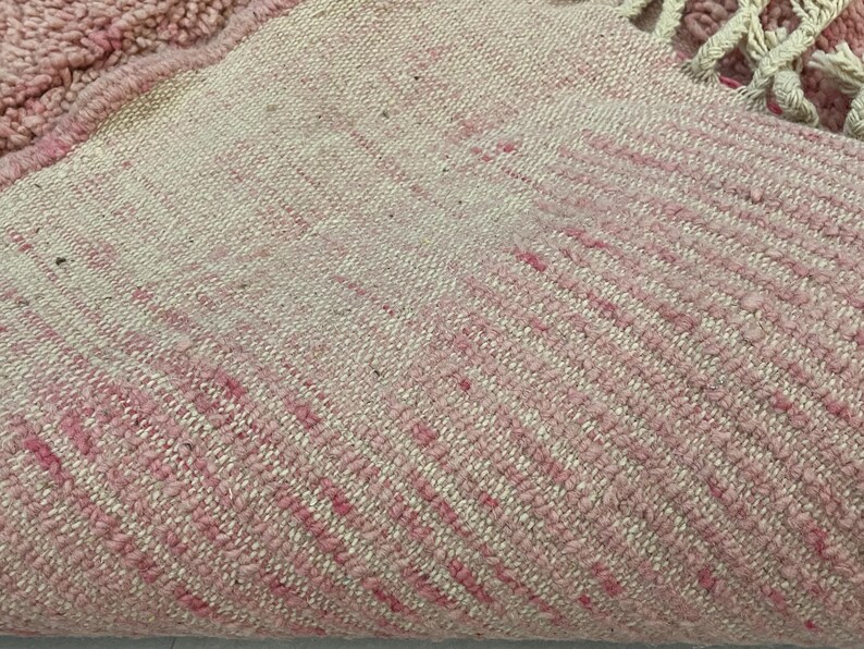 Viral Coquette Pink Rug | Soft Moroccan Berber Carpet | Beni Mrirt Style Handmade Wool Rug | Aesthetic Boho Decor Must-Have - Pink Beni Rug image 8