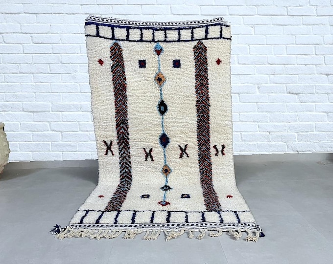 Rug for living room, Moroccan Rug with Vibrant Geometric Patterns - Bohemian Home Decor Carpet, Handmade rug, Moroccan rug, Bohemian style