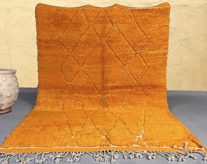 Multi Vibrant Moroccan Diamond Shag Area Rug orange- Moroccan Berber rug - Beni ourain rug - all wool berber rug - Custom area rug
