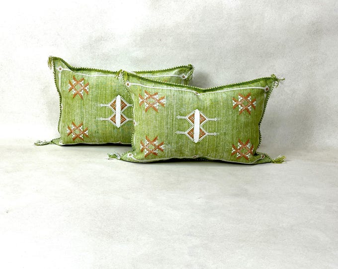 silk pillow, Moroccan Sabra cushion, Berber Sabra cushion,  handmade cactus silk pillow home decor, Pillow Throw, Moroccan Sabra cushion