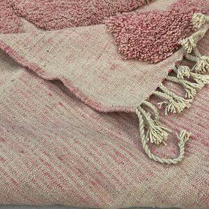 Viral Coquette Pink Rug | Soft Moroccan Berber Carpet | Beni Mrirt Style Handmade Wool Rug | Aesthetic Boho Decor Must-Have - Pink Beni Rug image 9