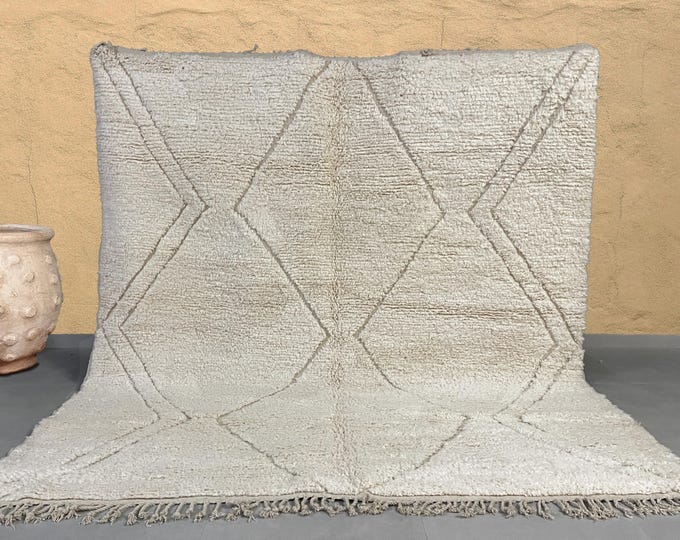 Custom Handmade Moroccan Wool Rug with Modern Geometric Design