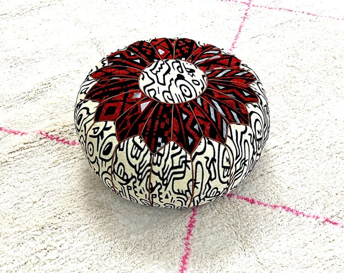 Moroccan pouffe, bedroom pouf, bohemian pouf, special moroccan pouf, genuine leather, functional pouf, moroccan pouf cover, footstool