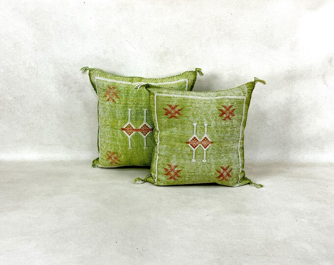 Luxury Handmade Silk Pillow Moroccan Decorative Cushion Cover Living Room Bedroom Sofa Decor Soft Elegant Accent Pillow