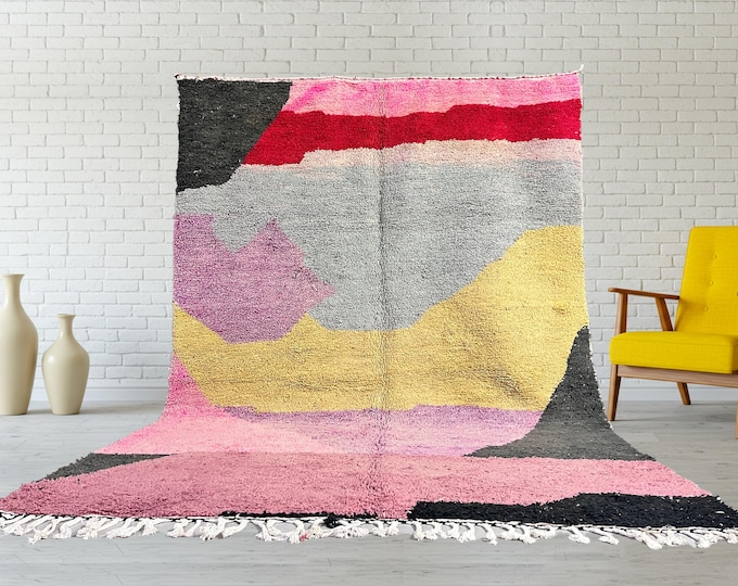 COLORFUL MOROCCAN RUG, .Handmade Colorful Azilal Living Room Boho Carpet Rug Washable Floor Cool Designer Modern Rug, Moroccan Carpet