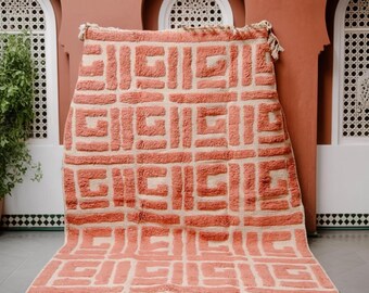 Moroccan Wool Rug – Handmade Beni Ourain Carpet – Custom Boho Berber Decor