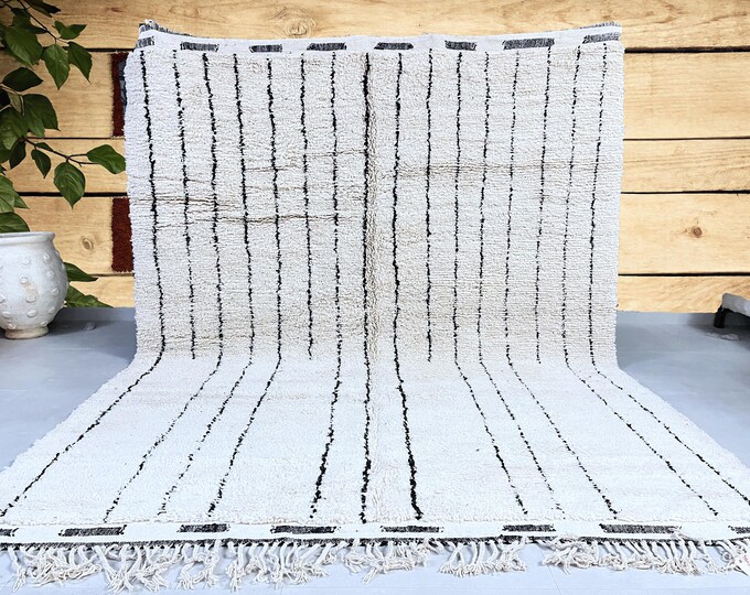 Handmade Moroccan Grid rug - Berber woolen rug - Moroccan Black rug - Beni ourain rug - Moroccan rug - Checkered rug - Checkerboard ru