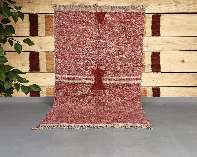 Soft Pink Moroccan Rug - Handwoven Plush Wool Carpet - Cozy & Elegant Boho Decor - Authentic Berber Rug from Morocco