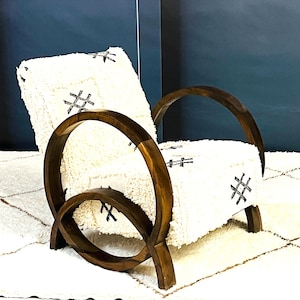 Moroccan Kilim Armchair, Midcentury Chair, Retro lounge chair, relax vintage modern chair,Comfy chair, Art deco chair