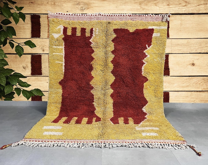 Moroccan rug 5x6 feet, Beni ourain rug Authentic BENI Moroccan Beni ourain Rug Wool Vintage azilal Moroccan rug