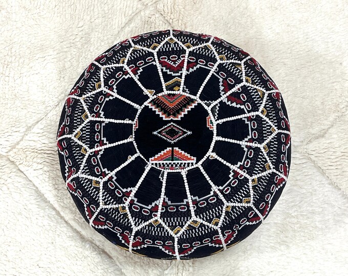 Moroccan pouffe, bedroom pouf, bohemian pouf, special moroccan pouf, genuine leather, functional pouf, moroccan pouf cover, footstool