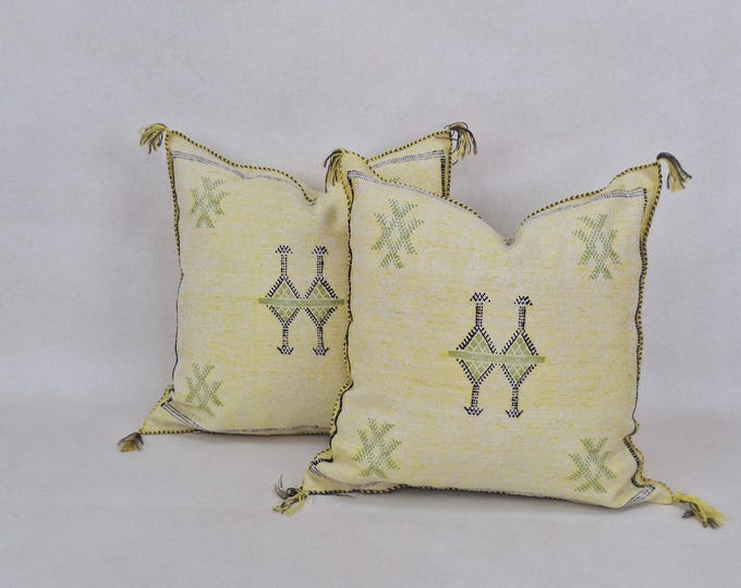silk pillow, Moroccan Sabra cushion, Berber Sabra cushion,  handmade cactus silk pillow home decor, Pillow Throw, Moroccan Sabra cushion