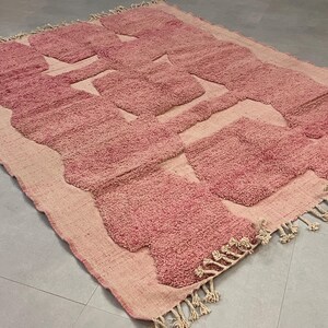 Viral Coquette Pink Rug | Soft Moroccan Berber Carpet | Beni Mrirt Style Handmade Wool Rug | Aesthetic Boho Decor Must-Have - Pink Beni Rug image 5