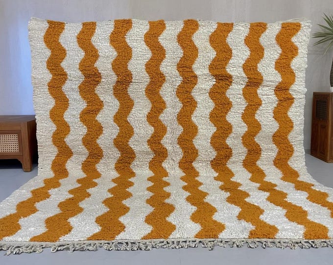 Handwoven Orange Runner Rug -  Moroccan rug- Vibrant and Elegant - FREE Worldwide Shipping