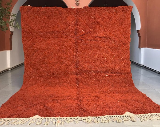 Moroccan red rug - Berber rug - Red rug - Wool berber rug - Beni ourain rug - Custom rug - Handmade rug - Moroccan area rug - Morocco rug