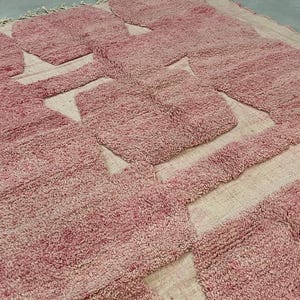 Viral Coquette Pink Rug | Soft Moroccan Berber Carpet | Beni Mrirt Style Handmade Wool Rug | Aesthetic Boho Decor Must-Have - Pink Beni Rug image 7