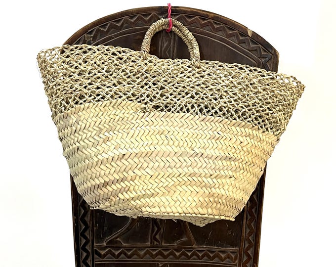 50% OFF - Raffia Bag - Raffia Basket - Beach Bag - Handmade Bag - Moroccan Basket - French Basket - Summer Bag - Handwoven Palm Basket