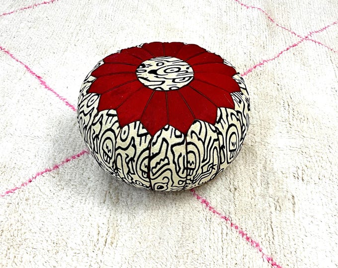 Moroccan pouffe, bedroom pouf, bohemian pouf, special moroccan pouf, genuine leather, functional pouf, moroccan pouf cover, footstool
