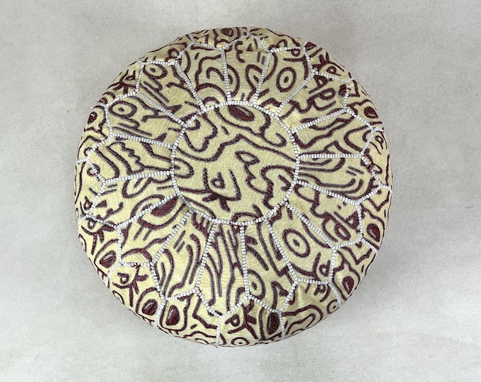 Moroccan pouffe, bedroom pouf, bohemian pouf, special moroccan pouf, genuine leather, functional pouf, moroccan pouf cover, footstool