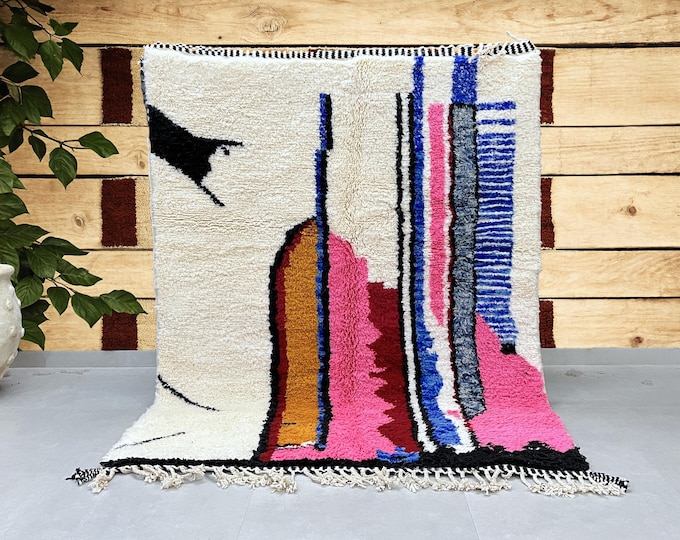 Beni ourain rug, Authentic Moroccan rug, Berber carpet, Genuine Wool rug, Handmade rug, Beni ourain style, Area rug, Tapis berbere, Teppich