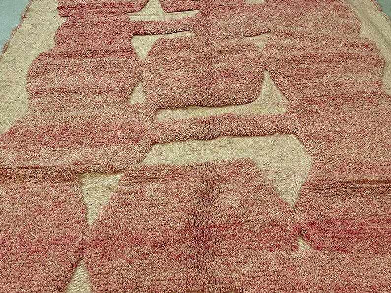 Viral Coquette Pink Rug | Soft Moroccan Berber Carpet | Beni Mrirt Style Handmade Wool Rug | Aesthetic Boho Decor Must-Have - Pink Beni Rug image 6