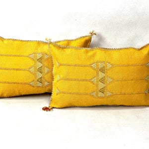 Arab Cactus Silk Pillow | Moroccan Handmade Boho Cushion | Decorative Throw Pillow Cover
