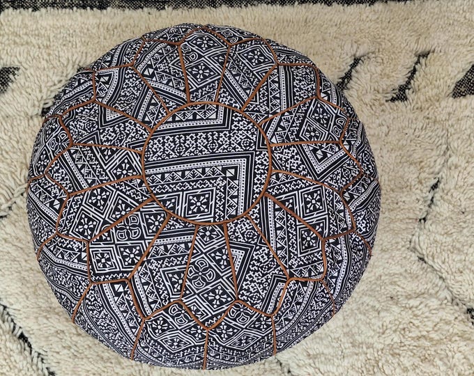 Handmade Moroccan Pouf – Boho Style Leather Ottoman"
