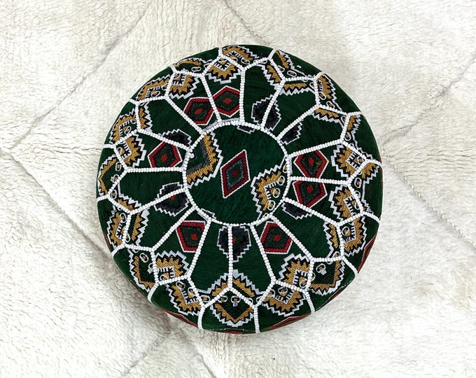 Moroccan pouffe, bedroom pouf, bohemian pouf, special moroccan pouf, genuine leather, functional pouf, moroccan pouf cover, footstool