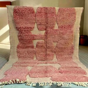 Viral Coquette Pink Rug | Soft Moroccan Berber Carpet | Beni Mrirt Style Handmade Wool Rug | Aesthetic Boho Decor Must-Have - Pink Beni Rug image 2
