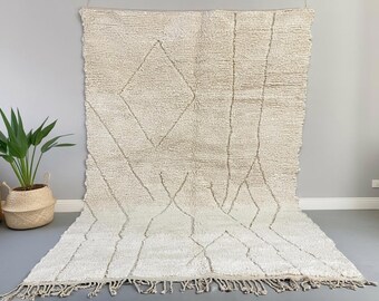 Moroccan Berber rug - Beni ourain rug - all wool berber rug - Custom area rug - handmade rug - Genuine lamb wool - Berber wool rug - area