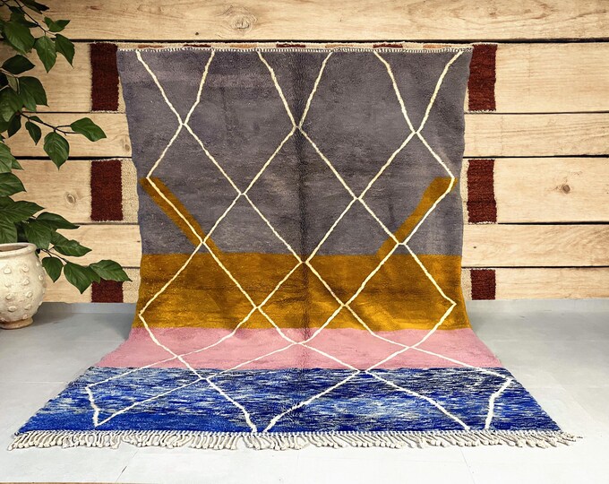 Custom Moroccan Mrirt Rug – Handmade Wool Area Rug – Modern Berber Geometric Carpet – Boho Decor – Made to Order