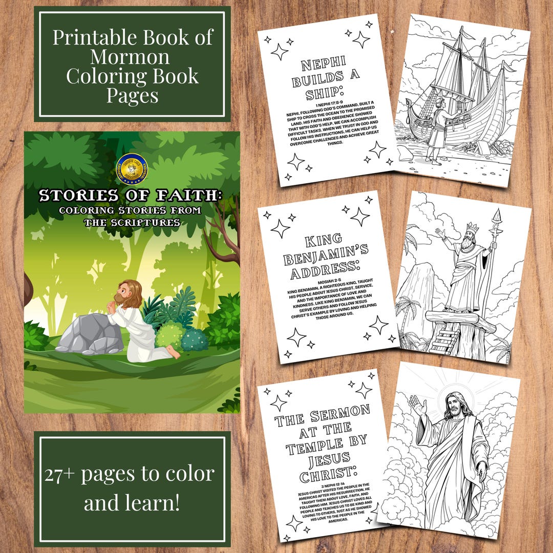 Book of Mormon Stories Coloring Book Pages for LDS Kids | Digital ...
