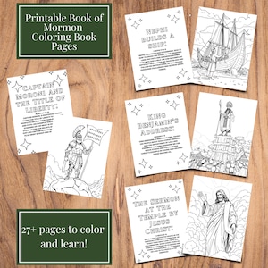 Book of Mormon Stories Coloring Book Pages for LDS Kids | Digital Download | Learn Gospel Stories & Their Lessons | Come Follow Me Activity