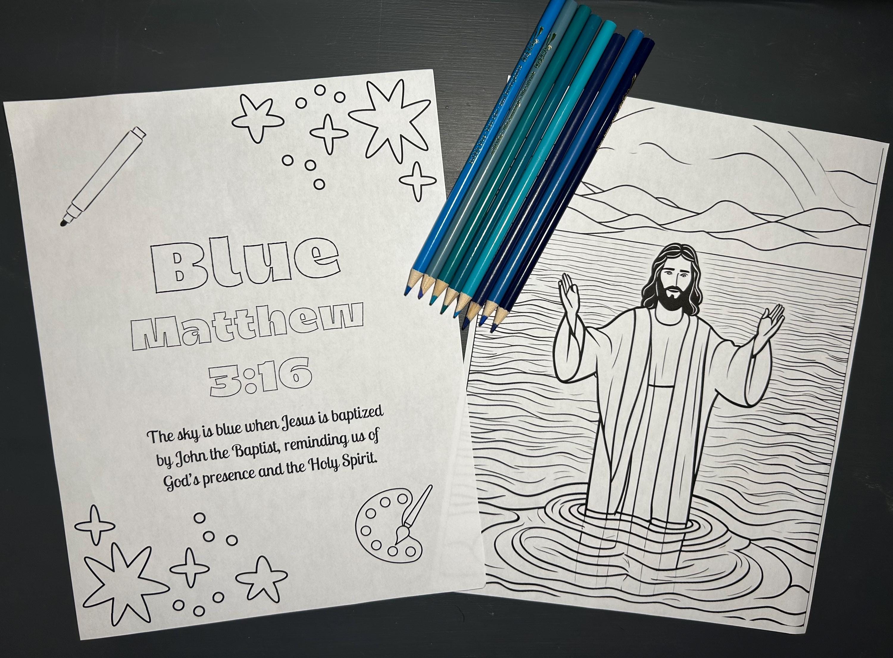 Bible Color Coloring Pages for Kids Digital Download Teach Colors With ...
