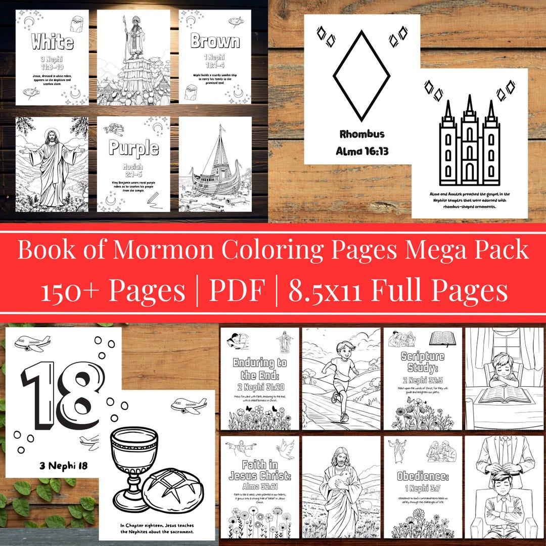Lds Scriptures Colouring Pages Book of Mormon Children’s Scripture Coloring Pages | PDF Download ...