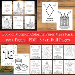 Book of Mormon Children’s Scripture Coloring Pages | PDF Download | Teach Numbers, Shapes, Colors, and Principles | LDS Printables