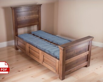 Twin Bed with 6-Drawer Storage DIY Plans (PDF)