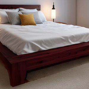 Picture of Queen Size Bed Frame with Headboard, Velvet Upholstered Floor ... - Amazon