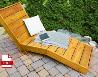 Outdoor Chaise Lounge Plan: DIY Woodworking Furniture (PDF)