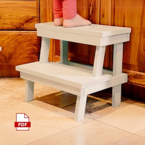 DIY Wooden Step Stool Woodworking Plan - Digital Download | Easy Build for Kitchen, Bathroom, or Kids | Compact, Lightweight & Beginner