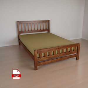 DIY Full Platform Bed Woodworking Plan - Digital Download | Easy Step-by-Step Guide | Build a Sturdy Full Size Bed Frame with Head board