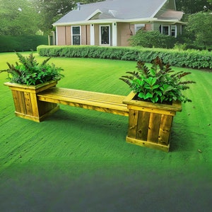 Blumenbank DIY Plan - PDF Download - Bauanleitung - Materialliste & Schritt für Schritt Anleitung - Outdoor Möbel Holzbearbeitung Blueprint