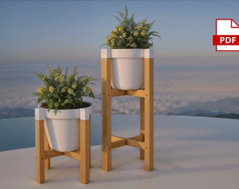 DIY Modern Plant Stand Plans: Indoor/Outdoor Woodworking (Digital Download)