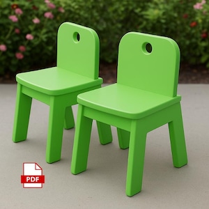 Modern Kids Chair Woodworking Plan PDF | DIY Children&#39;s Chair | Digital Download Furniture Plan | Inspired by Land of Nod | Easy Build