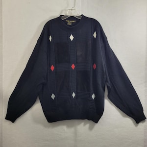 Alan Stuart Vintage Black Sweater With Suede Panels in Front Size XL 81125-1184
